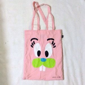 Lazy Oaf Women's Pink Bunny Shopper Bag